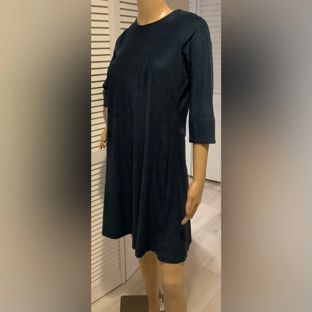 Gretchen Scott Ultra Suede Swinger Back Dress – XS – Navy – NWT